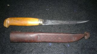 Vintage J.  Marttiini Rapala Fish Fillet Knife 6 " Blade Made In Finland W/ Sheath