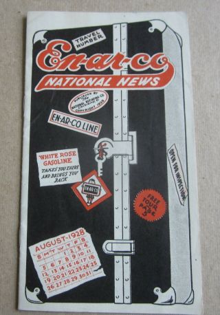 Old Vintage 1928 En - Ar - Co Motor Oil Advertising Booklet - National Refining Co.