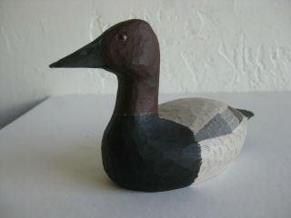 Vtg 1975 Ron Kennedy Carved Wood Canvasback Duck Bird Decoy Sculpture Carving