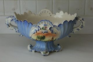 Vintage Italian Compote Centerpiece Footed Hand Painted Porcelain