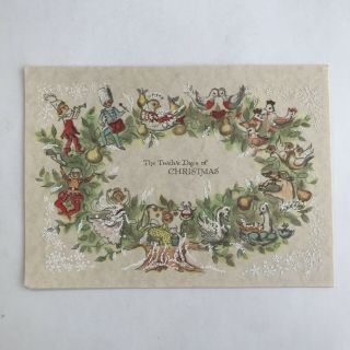 Vintage Mid Century Christmas Greeting Card Twelve Days Of Christmas Partridge 2