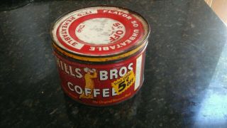 Vintage Hills Bros Brothers 1 Lb Coffee Can Tin