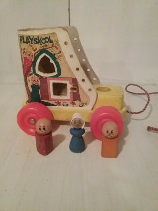 Vintage 1967 Fisher - Price Pull A Long Lacing Shoe Boot Toy