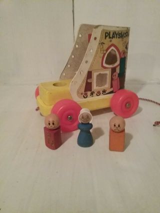Vintage 1967 Fisher - Price Pull a Long Lacing Shoe Boot Toy 3