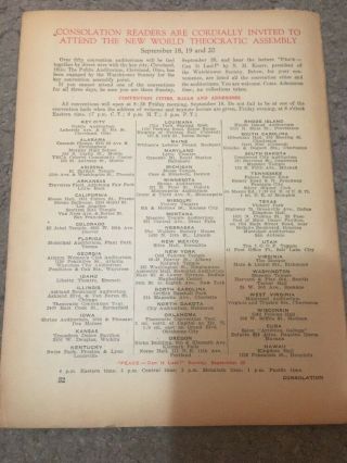 Orig Consolation (Awake) Sept 16,  1942 Convention Jehovah ' s Witnesses Watchtower 5