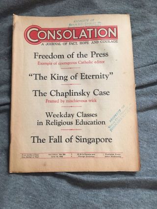 Orig Consolation (awake) Jun 10 1942 Press Jehovah 
