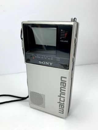 VINTAGE Sony Watchman Portable Analog TV w/ Case - Model FD - 20A 1983 5