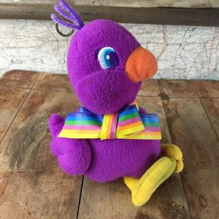 Vintage Lisa Frank Sweet Tweet Plush Purple Duck Bean Stuffed Animal Rainbow