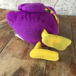 Vintage LISA FRANK SWEET TWEET PLUSH Purple Duck Bean Stuffed Animal Rainbow 5