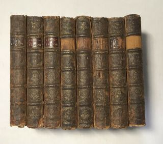 8 Volume Set The Spectator,  Leather,  Copyright 1744,  Htf,  Nr
