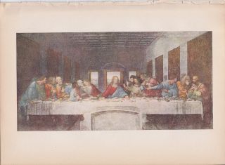 1939 Vintage " The Last Supper " By Leonardo Da Vinci Color Art Plate Lithograph