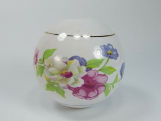 Vintage Floral Ceramic Finial Bead White Flowers Cottage 30380