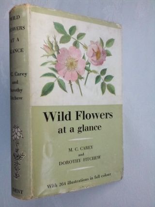 M C Carey.  D Fitchew.  Wild Flowers At A Glance.  H/b D/j 1961.  264 Colour Illustrates