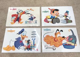 Set Of 4 Walt Disney Rca Vintage Early 1960’s Placemats