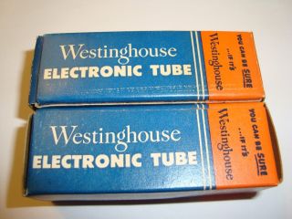 Matched 5963 Tubes,  Black Plate,  Rca For Westinghouse,  Nib