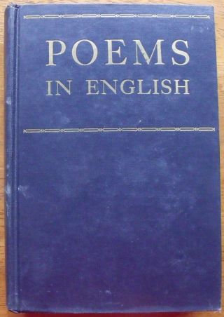 Poems In English 1530 - 1940 By David Daiches,  Prof Of English At Cornell 1950