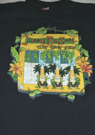 Jimmy Buffet T Shirt Large Vintage 2001 Tour Tuesdays Thursdays Saturdays