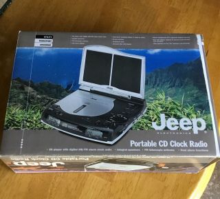 - Vintage - Jeep Portable Cd/alarm Clock Radio Am/fm Cd Player,  Utility