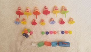 Vintage Wilton Clown Circus Train Balloons Cake Toppers Decorations Party Retro