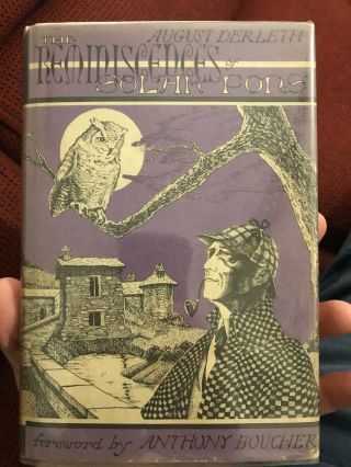 August Derleth / The Reminiscences Of Solar Pons 1st Edition Limited Sherlock