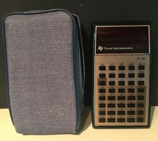 Vintage Texas Instruments Ti - 30 Calculator Case Pre Owned Vguc