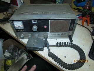 Vintage Eci Courier 23 By E.  C.  I.  23 Channel Base Radio W Mic Powers On