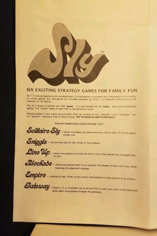 Sly Vintage Board Game A Fireside Game From Amway Complete 6 Strategy Games 1975 3