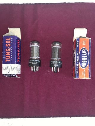 Pair Matched Tung - Sol Clear Glass 6v6gt Tubes