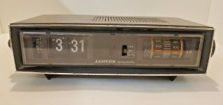 Old School Lloyds Solid State Flip Numbers Alarm Clock Am/fm Radio Jj - 1652