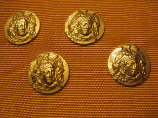 Vtg Medusa Classical Medallions Italy Brass Jewelry Finding Stamping 15mm