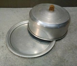 - Vintage Aluminum Cake Plate W/ Lid - (pan Dome Cover)
