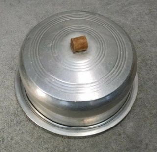 - Vintage Aluminum Cake Plate w/ Lid - (pan dome cover) 2
