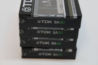 4 TDK SA90 Blank Cassette Tapes High Bias Type II Green 5