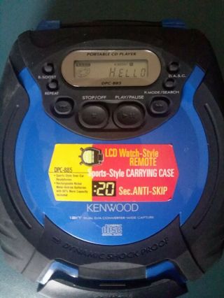 Vintage Kenwood Dpc - 885 Portable Cd Player Blue Sport Sports & Vgc