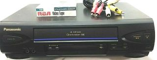 Panasonic Omnivision 4 Head Vhs Vcr Player W/ Vhs Tape & A/v Cables