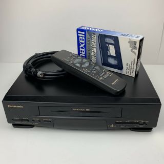Panasonic 4 Head Omnivision Vcr Model Pv - 4504 W/ Remote Vhs Player Cables