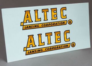 2 Altec Lansing ® Vintage Logo Water Slide Decal For Speaker Cabinets