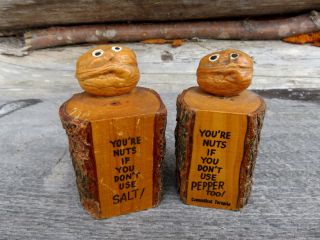 Odd Little Salt & Pepper Shakers.  Connecticut Tpke.  Souvenirs.  Vintage Kitchen.