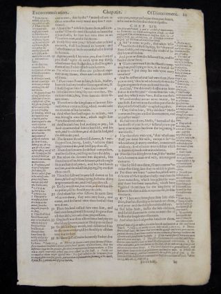 1597 GENEVA BIBLE LEAF PAGE MATTHEW 18:17 - 20:23 LABORERS IN THE VINEYARD VG 2