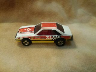 Vtg 1979/1980s Hot Wheels Rare White Turbo Mustang Gt Gold Hot Ones Malaysia