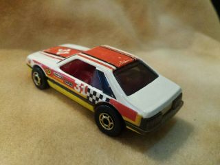 VTG 1979/1980s HOT WHEELS RARE WHITE TURBO MUSTANG GT GOLD HOT ONES MALAYSIA 2