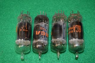 Four Rca 6cg7 6fq7 Nos Nib Clear Top Audio Receiver Vacuum Tubes
