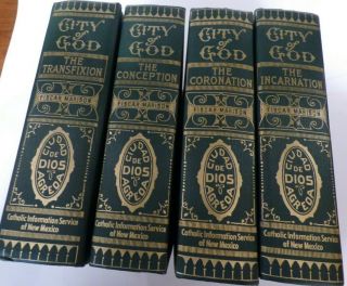 Mystical City Of God Mary Of Agreda Antique 4 Book Set 1914 Corcoran Publishing
