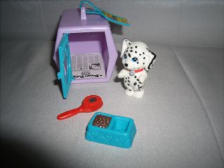 Vintage Littlest Pet Shop Happy Puppy And Puppy Carrier 1992 Kenner Complete