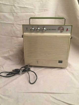 Vintage Juliette Portable Record Player Solid State 3 - Spd Green Radio Rpr - 620