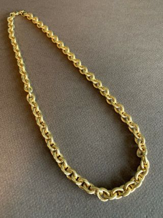 Vintage Monet Gold Tone Designer Chain Fashion Necklace 11.  5 Inches