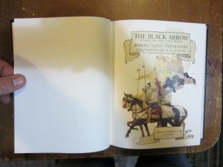 THE BLACK ARROW by ROBERT LOUIS STEVENSON EASTON LEATHER ILLUSTRATOR N.  C.  WYETH 4