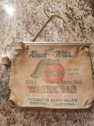 Vintage Hirsch Weis -,  Canvas Self Cooling Water Bag.