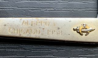 Vintage VOOS ALEPPO Chicago 1958 Gold Tone Gentlemans Pocket Knife 2