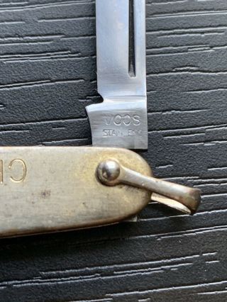 Vintage VOOS ALEPPO Chicago 1958 Gold Tone Gentlemans Pocket Knife 4